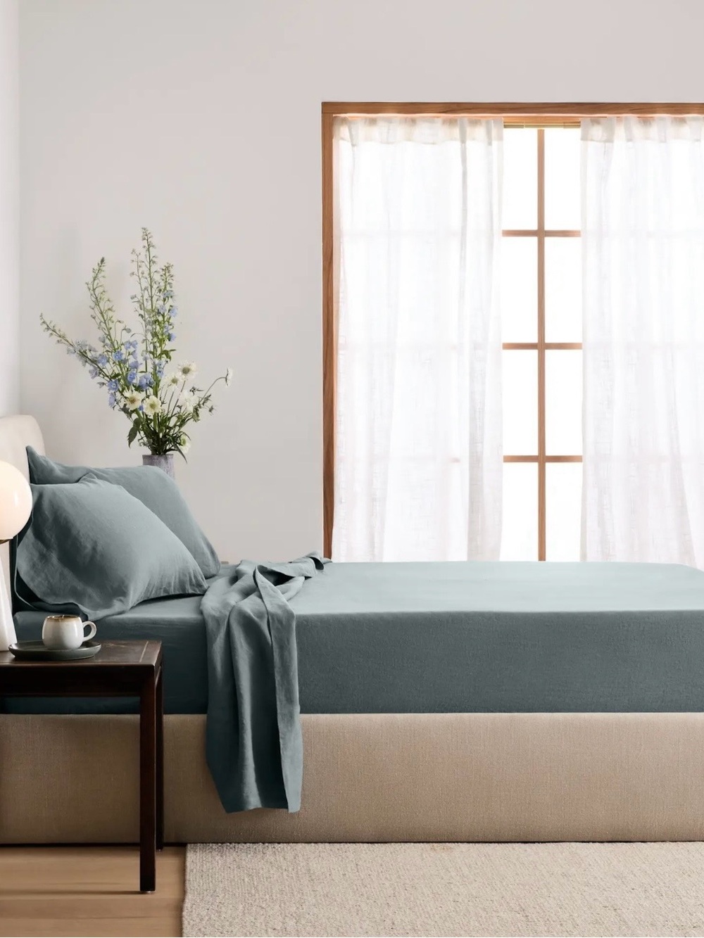 NEW Quince 100% European Linen Sheet Set, King (Ocean)
